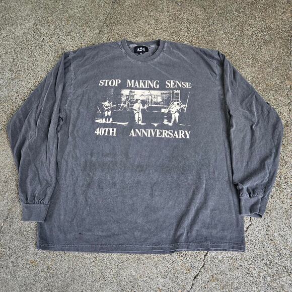 Vtg Y2k A24 Talking Heads Stop Making Sense Rock Band Longsleeve T Shirt XXL - Picture 1 of 6